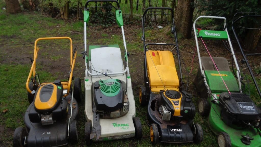 wegens inruil 6x motormaaier 1 koop   staat onbekend, Ophalen, Cirkelmaaier, Gebruikt, Opvangbak