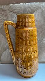 Vintage Vloervaas Scheurich West Germany - model Inca, Overige materialen, Gebruikt, Geel, Ophalen of Verzenden