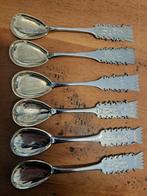 Zweden / Lapland 6 oude zilveren Sami lepeltjes, Ophalen of Verzenden
