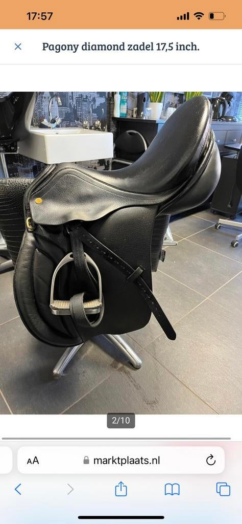 Pagony diamond veelzijdigheids zadel 17,5 inch, Ophalen of Verzenden, Gebruikt, Dressuur