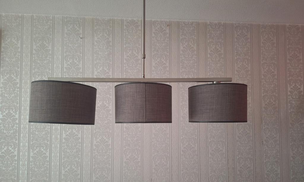 Mooie hangtafellamp lichtbruin, Ophalen of Verzenden, Zo goed als nieuw, Minder dan 50 cm