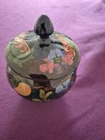 Gouds plateel, pot met deksel, bloemmotief, Ophalen