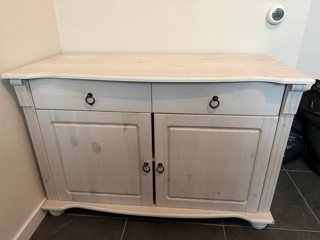 White wash kast, Huis en Inrichting, Ophalen, Gebruikt, 100 tot 150 cm, Met lade(s)