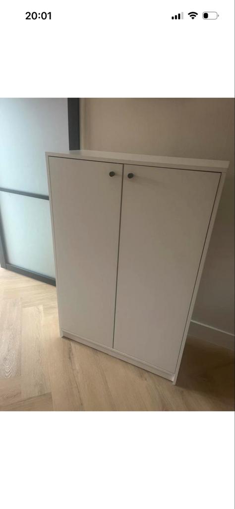 Witte ikea kleppstad (schoenen) kast  met 5 planken, Ophalen, Gebruikt