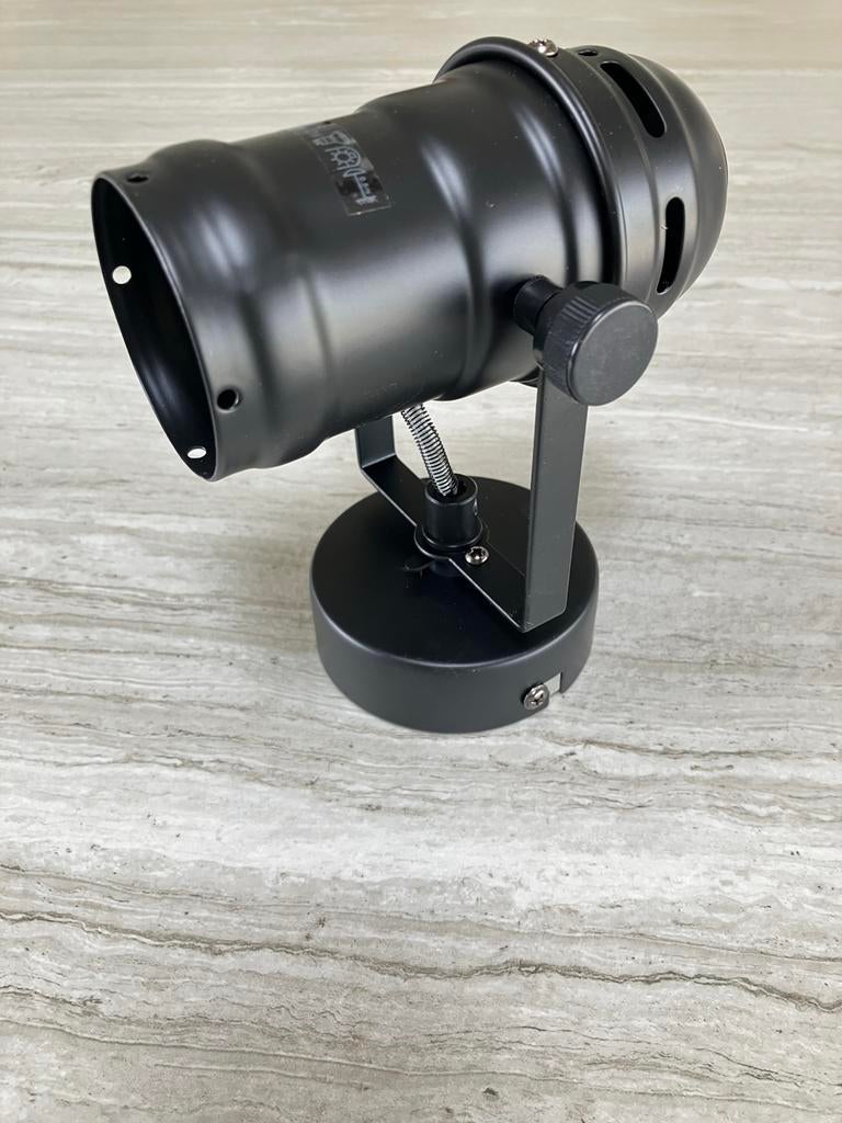 Nieuwe industriële zwarte spot van Qazqa, Ophalen of Verzenden, Nieuw, Metaal of Aluminium, Plafondspot of Wandspot