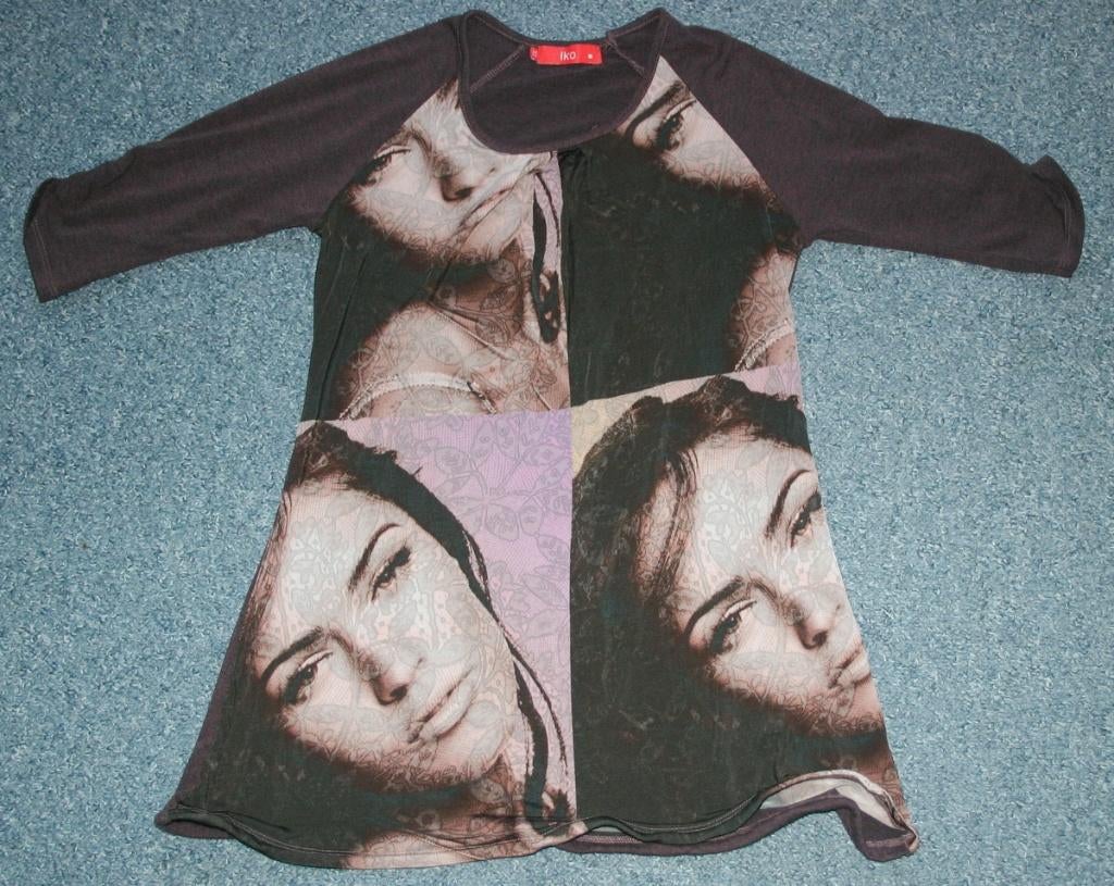 Geweldige Iko tuniek, mt XS= 34, aubergine met print, Ophalen of Verzenden, Zo goed als nieuw, Maat 34 (XS) of kleiner, Paars