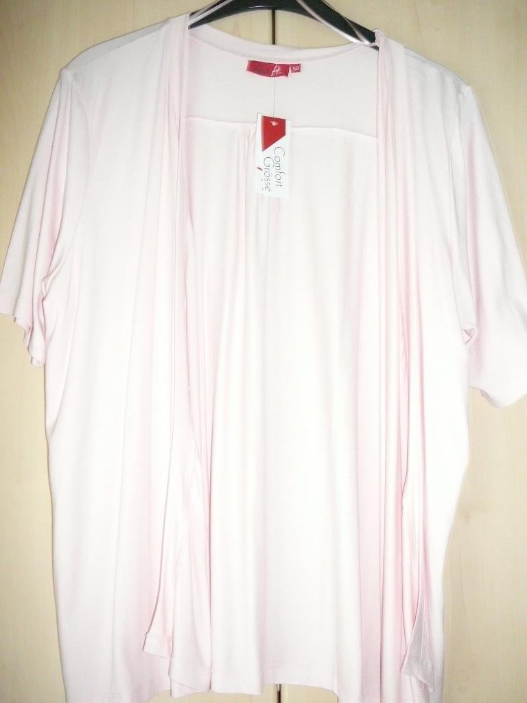 zacht rose  VEST korte mouw  maat 50 Lea H  zonder sluiting, Kleding | Dames, Verzenden, Nieuw, Roze, Maat 46/48 (XL) of groter