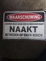 Metalen Waarschuwing Naakt Bord 30x20cm, Huis en Inrichting, Ophalen of Verzenden, Nieuw