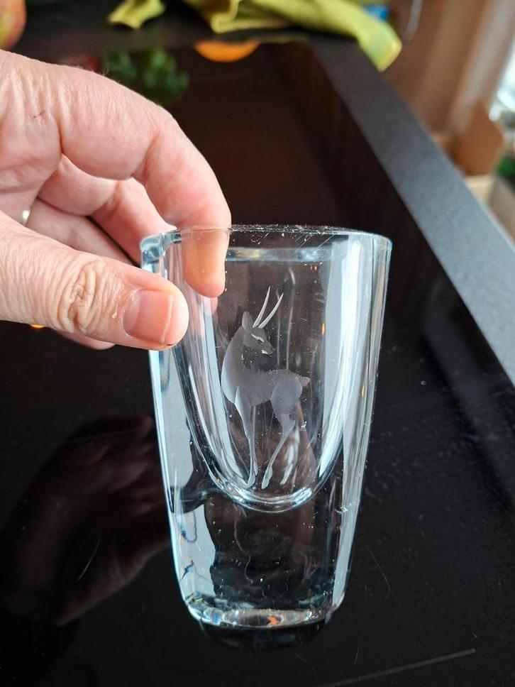 Zweedse kristallen glaskunst Strombergshyttan hert, Antiek en Kunst, Antiek | Glas en Kristal, Ophalen of Verzenden