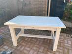 Houten tafel, wit, Ophalen, Gebruikt, 100 tot 150 cm, 50 tot 100 cm