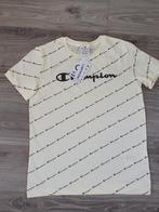 Champion T-shirt  - Crème met Zwart Logo Patroon, Kleding | Dames, T-shirts, Maat 38/40 (M), Beige, Nieuw, Ophalen of Verzenden