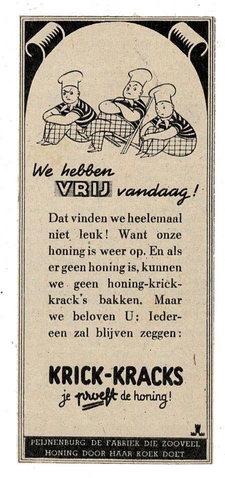 Wij hebben VRIJ vandaag! HONING is op PEIJNENBURG 1947, Verzenden, Zo goed als nieuw, Overige typen