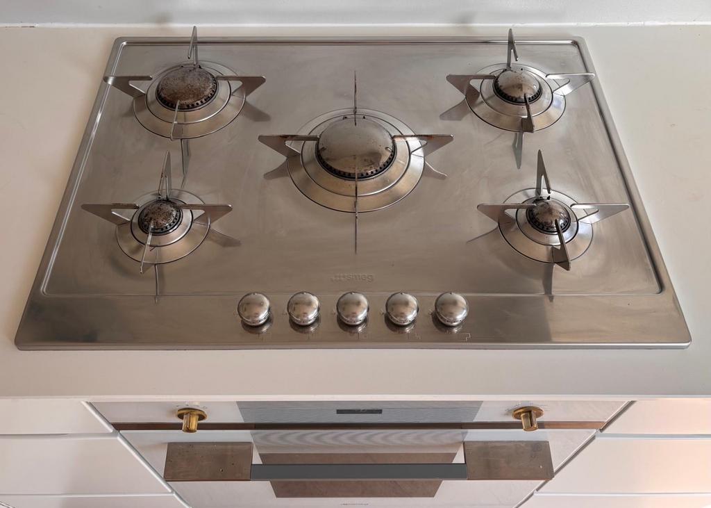 Smeg gasfornuis 5 pits - Wegens keukenverbouwing, Ophalen, Gebruikt, 60 cm of meer, Inbouw