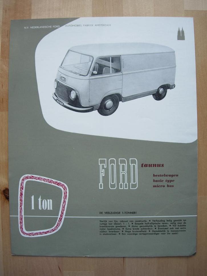 Ford Taunus Bestelwagen Brochure 1955, Boeken, Auto's | Folders en Tijdschriften, Gelezen, Ford, Ophalen of Verzenden
