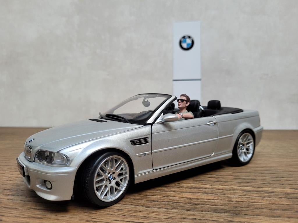 Kyosho 1:18 BMW E46 M3 Cabriolet Zilver, Hobby en Vrije tijd, Modelauto's | 1:18, Ophalen of Verzenden, Zo goed als nieuw, Auto