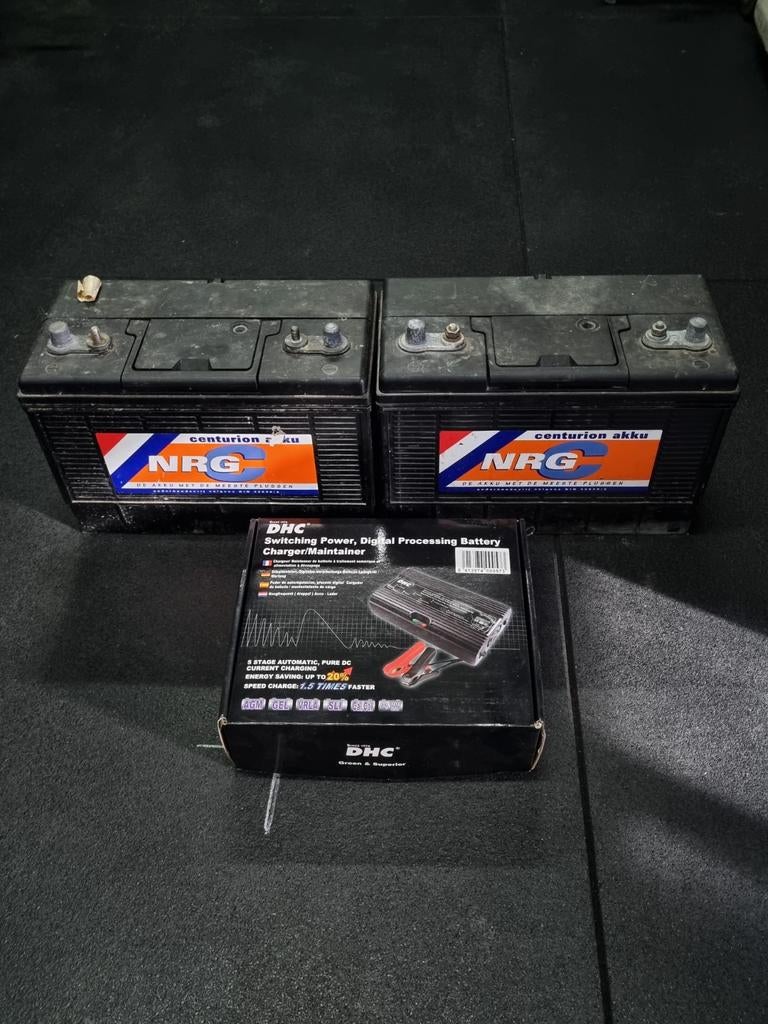 2x Centurion NRG accu 105 AH + DHC acculader, Ophalen of Verzenden, Nieuw