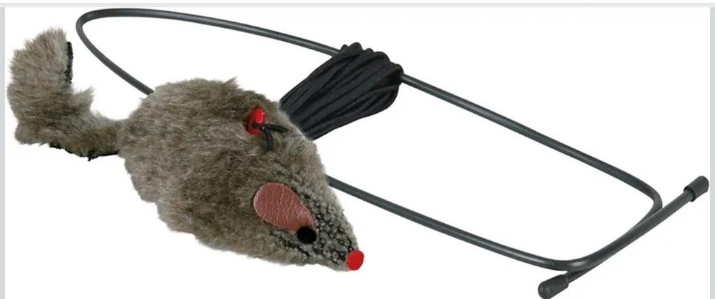 Interactief kattenspeeltje – Pluche muis met elastisch koord, Ophalen of Verzenden, Zo goed als nieuw, Speelmuis