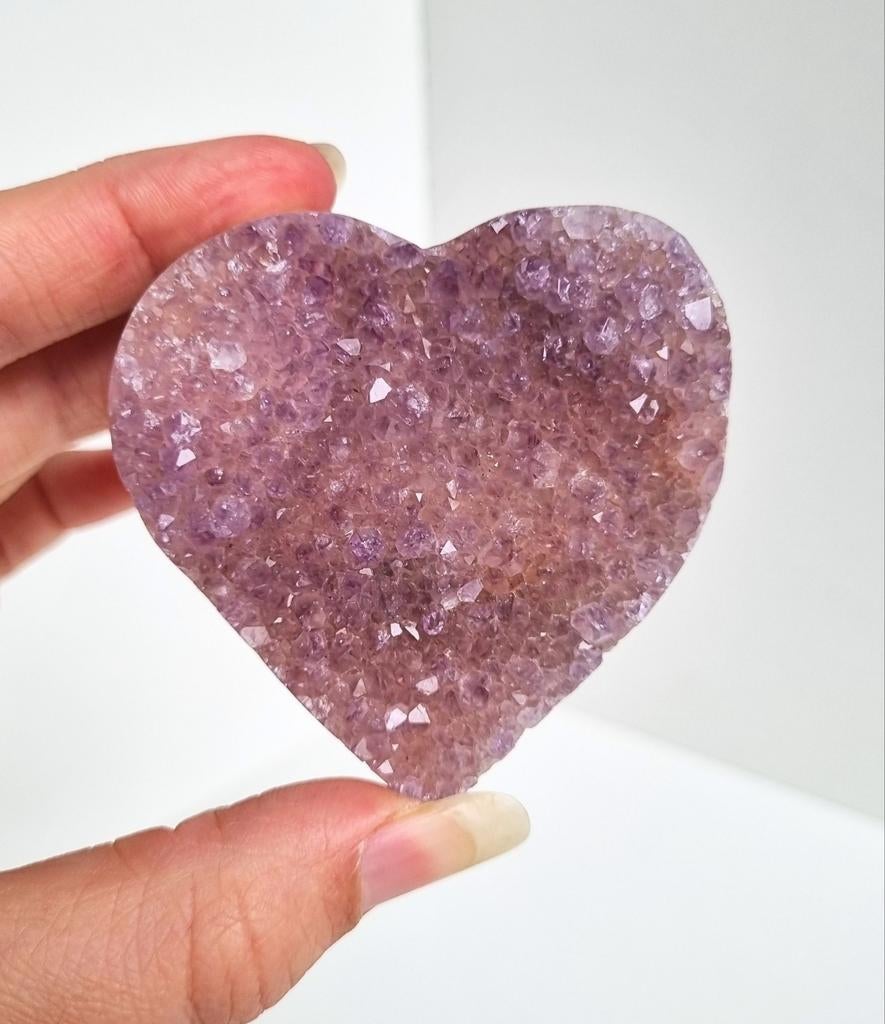 Amethist met agaat hart, Verzamelen, Mineralen en Fossielen, Ophalen of Verzenden, Mineraal
