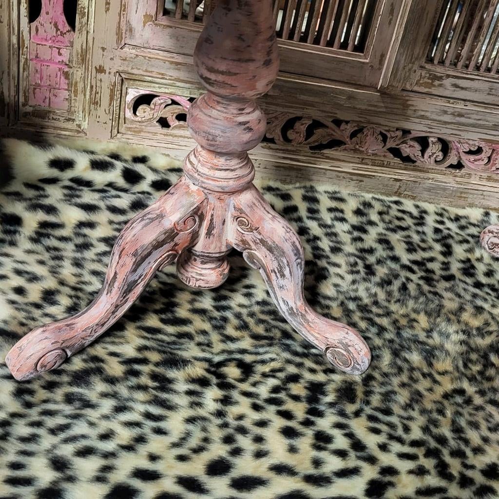 Shabby/Boho/Pink/Wijntafeltje/Tafeltje/Bijzettafel, Ophalen of Verzenden