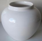 Wit bol bloempotje met rand - hoogte 11 centimeter, Tuin en Terras, Rond, Binnen, Ophalen of Verzenden, Zo goed als nieuw