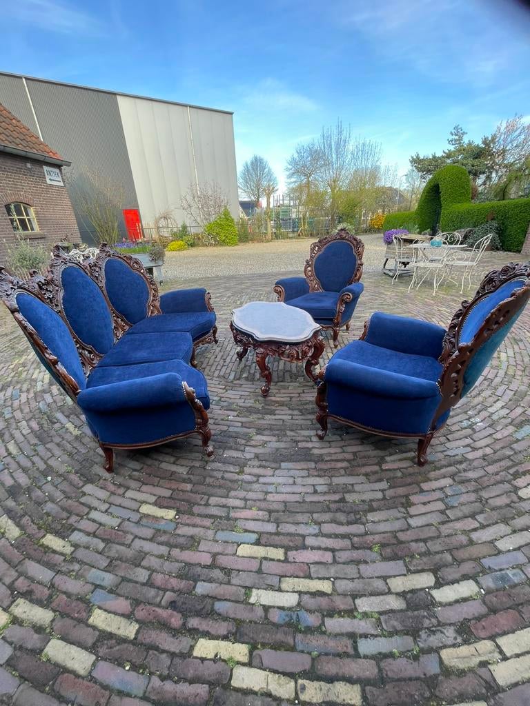 Barok Bankstel met Salontafel, Ophalen of Verzenden, Zo goed als nieuw