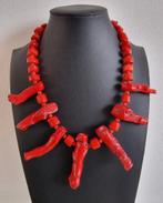 Bloedkoraal statement ketting, groot en zwaar, Ophalen of Verzenden, Overige materialen, Ketting