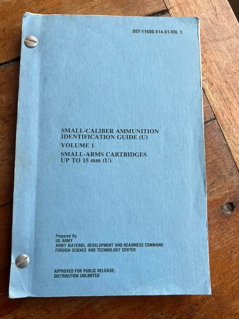 Amerikaans Munitie Identificatie boek klein kaliber schieten, Amerika, Ophalen of Verzenden