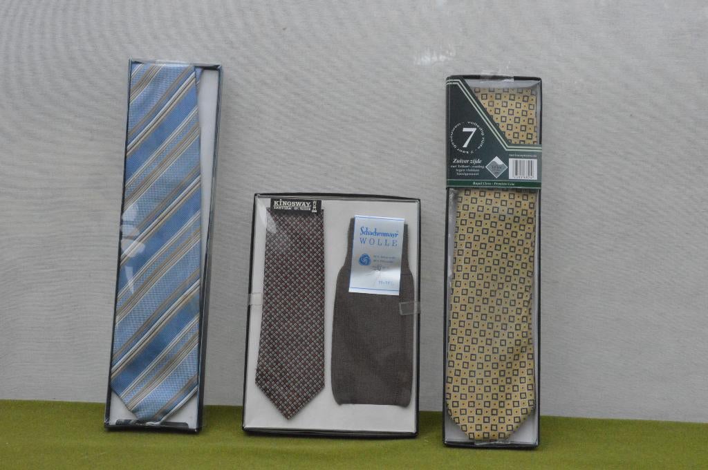 3 verpakkingen met vintage stropdassen Schachenmayr + Kingsw, Overige kleuren, Nieuw, Ophalen of Verzenden, Schachenmayr