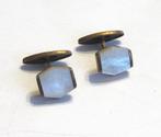 Vintage Art Deco-stijl manchetknopen met parelmoer van de 50, Ophalen of Verzenden, Gebruikt, Overige materialen