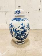 Chinese Gemberpot Blauw Wit Porselein Vogels D18xH35cm, Antiek en Kunst, Ophalen of Verzenden
