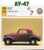 Ay-47 autokaart fiat topolino 500 1949 / 1955, Ophalen of Verzenden, Zo goed als nieuw, Auto's