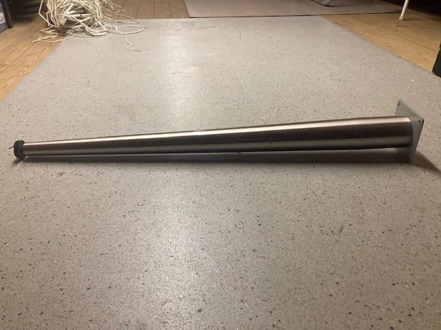 4 RVS tafelpoten 71 cm hoog verstelbaar. taps toelopend, Tafelpoot, 50 tot 100 cm, Rond, Ophalen of Verzenden