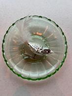 Glazen kerstvogel clip ornament met veren staart, Ophalen of Verzenden, Zo goed als nieuw