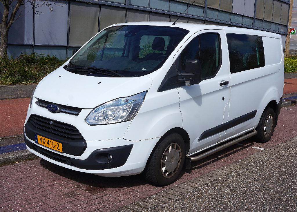 Ford Transit Custom 2.2 Tdci 74KW 2016 Dubbele Cabine, Auto's, Voorwielaandrijving, Euro 5, Stof, 4 cilinders