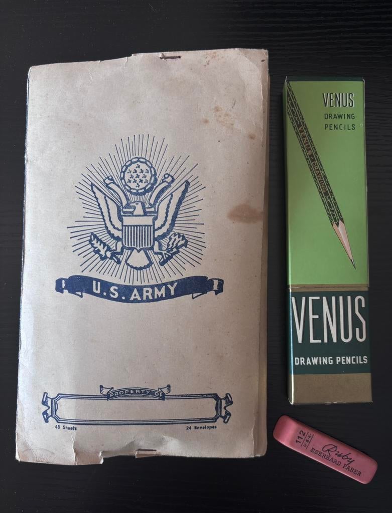 US WW2 writing pad & stationary 1944, Verzamelen, Militaria | Algemeen, Ophalen of Verzenden, Landmacht, Amerika