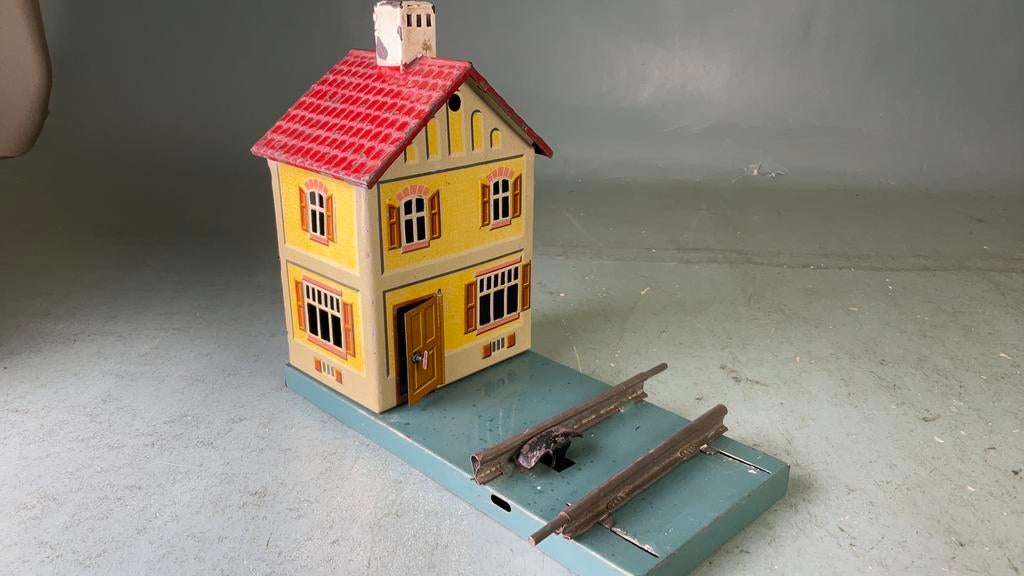 BING spoor 0 1 Baanwachtershuis met railbediende bel., Antiek en Kunst, Ophalen of Verzenden