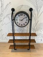 Industrieel Wandrek met Klok - Old Town Clock Design, Ophalen, Gebruikt, Analoog, Wandklok