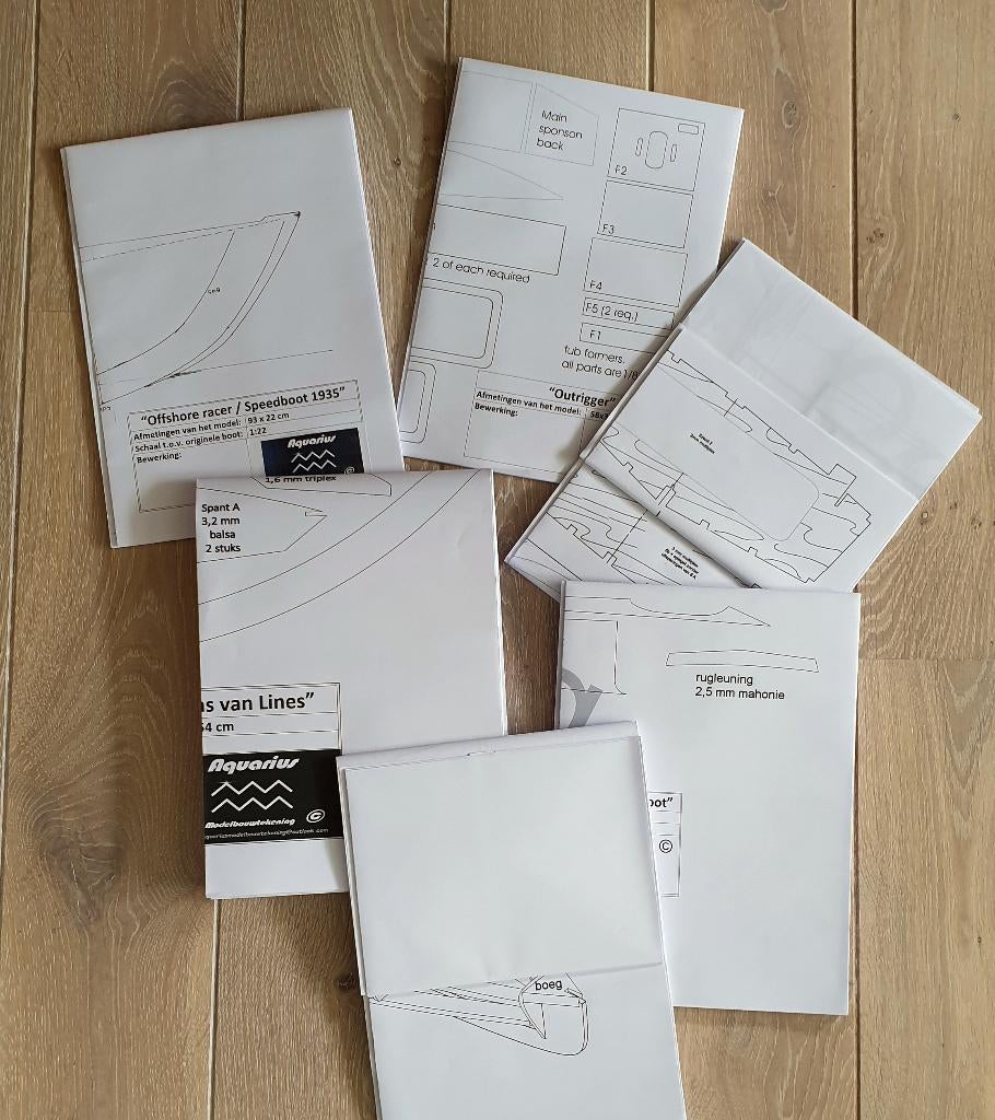 Diverse bouwtekeningen van houten modelboten, Hobby en Vrije tijd, Modelbouw | Boten en Schepen, Ophalen of Verzenden, Nieuw