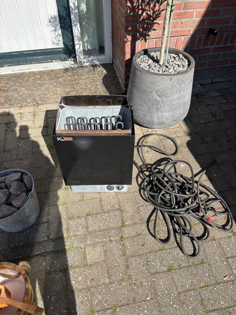 Sauna kachel 380 volt (krachtstroom) met toebehoren, Sport en Fitness, Sauna, Ophalen, Gebruikt, Fins of Traditioneel, Onderdelen