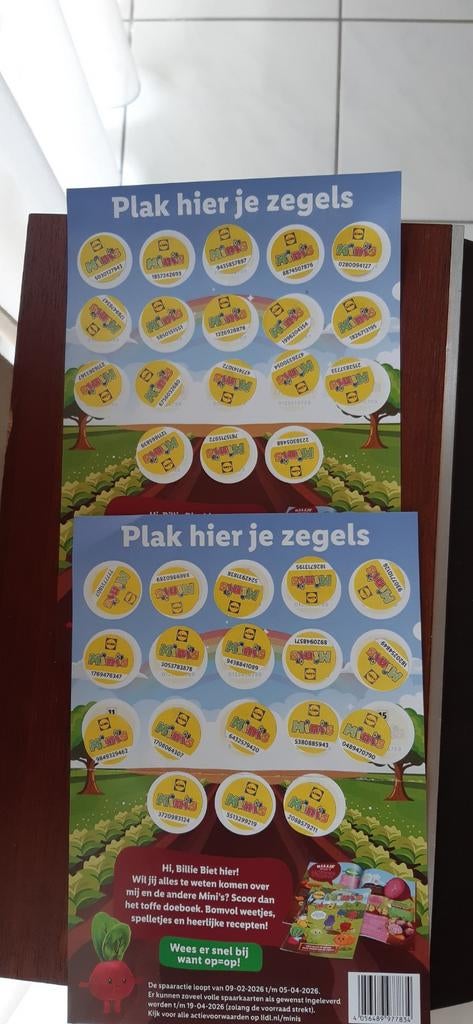 Lidl  mini's  2 volle spaarkaarten  per stuk te koop, Lidl, Ophalen of Verzenden