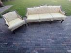 Antieke bank en fauteuil Louis XV / Rococo stijl, Ophalen, Zo goed als nieuw