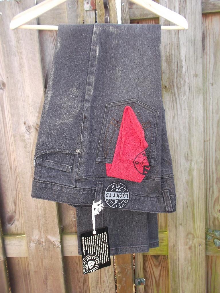 Lucky 13 Jeans motor broek nieuw maat 36 S Grijs, Nieuw met kaartje, Kinderen, Lucky 13, Ophalen of Verzenden