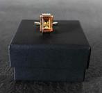 Vintage Gouden ring met Citrien, Ophalen of Verzenden, Dame, Goud, Kleiner dan 17