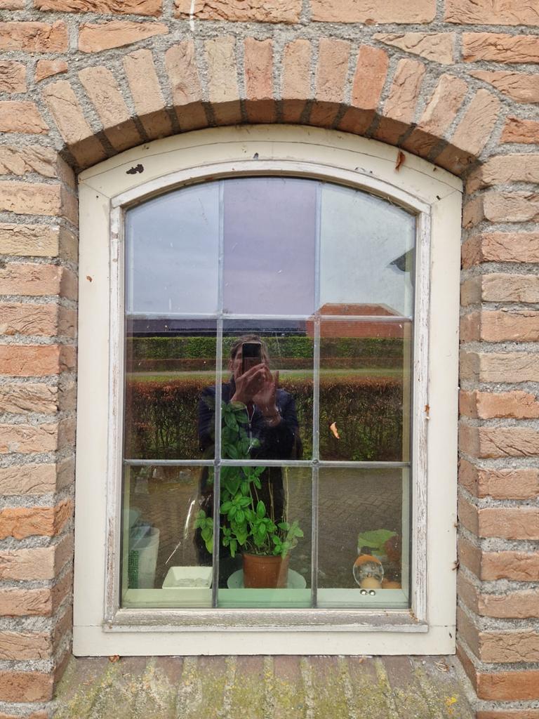 Glas in lood raam dubbelglas, Doe-het-zelf en Verbouw, Glas en Ramen, Ophalen, Gevelraam of Ruit, Gebruikt, Minder dan 80 cm