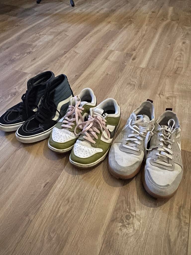 3 paar sneakers: Vans, Nike Dunk en Nike (maat 45), Ophalen of Verzenden, Gedragen, Sneakers of Gympen