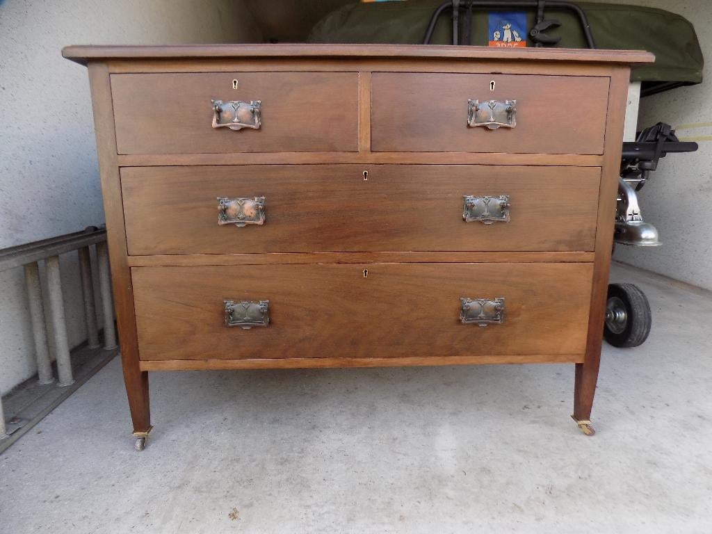 ladekast dressoir Arts en craft Liberty en Co antiek, Gebruikt, Eikenhout, 3 of 4 laden, Minder dan 100 cm