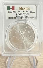 2023 Mexico Onza Libertad 1 oz silver PCGS MS70 First Strike, Ophalen, Midden-Amerika, Losse munt, Zilver