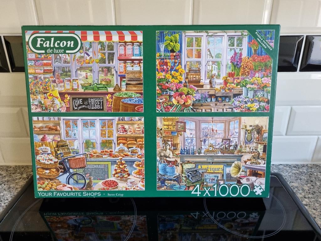 legpuzzel Falcon de luxe 4x1000 st.Your favorite shops €25,-, Ophalen of Verzenden, 500 t/m 1500 stukjes, Zo goed als nieuw, Legpuzzel