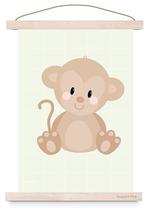 Kinderposter Poster Aap Pastel A3 Designed4Kids, Designed4Kids, Nieuw, Ophalen of Verzenden, Designed4kids@live.nl