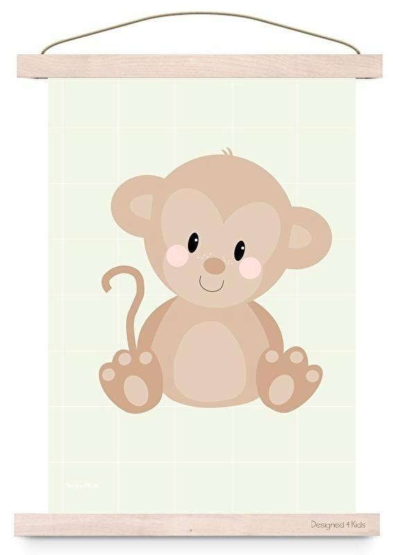 Kinderposter Poster Aap Pastel A3 Designed4Kids, Kinderen en Baby's, Kinderkamer | Inrichting en Decoratie, Nieuw, Wanddecoratie
